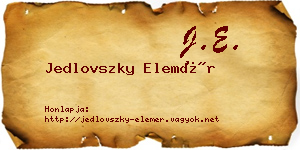 Jedlovszky Elemér névjegykártya