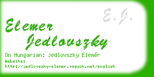 elemer jedlovszky business card