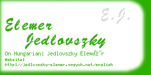 elemer jedlovszky business card